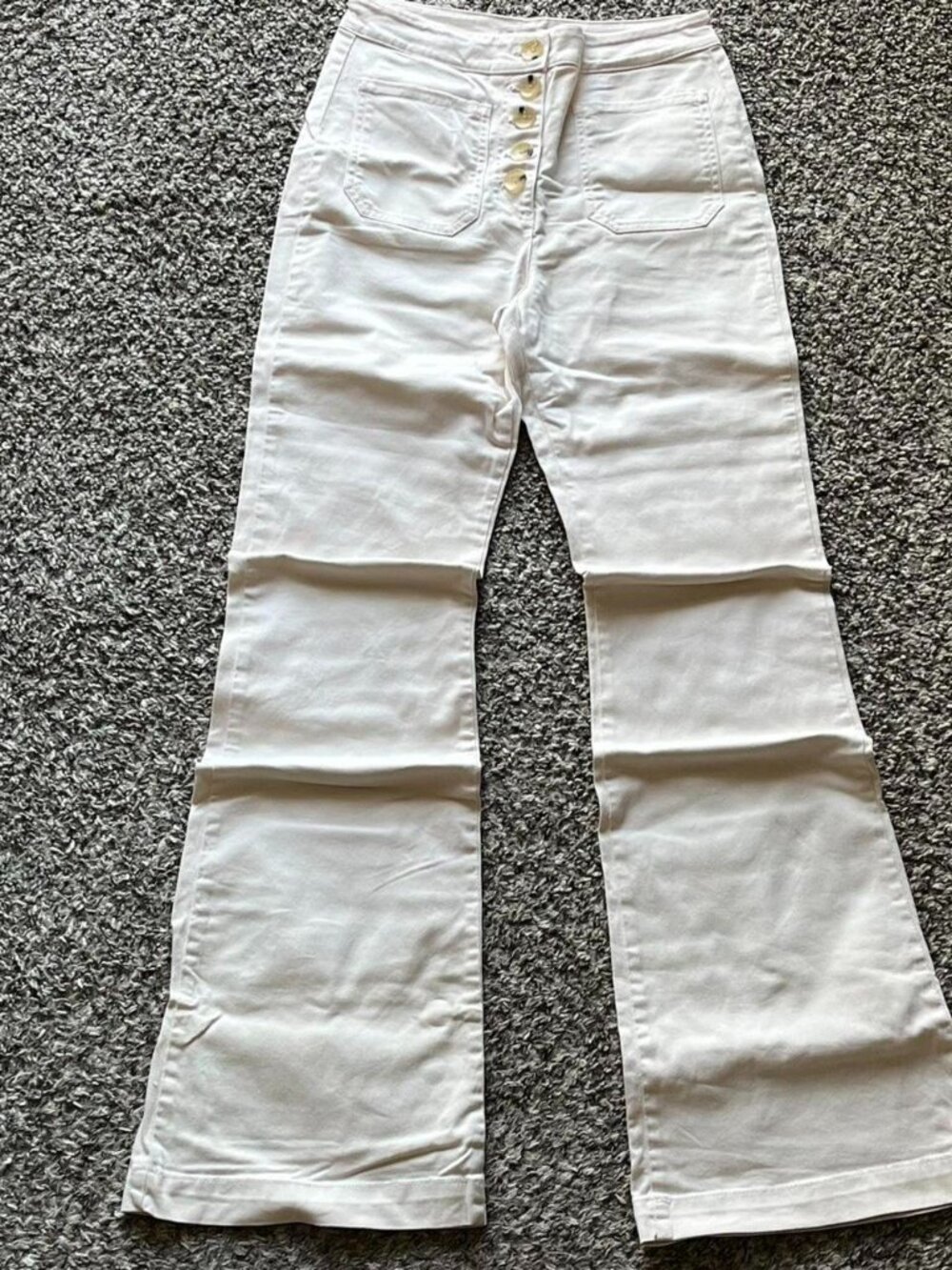 Paloma Wool White High Waisted Jeans Size 36 Interview Coquette Spring Soft Girl